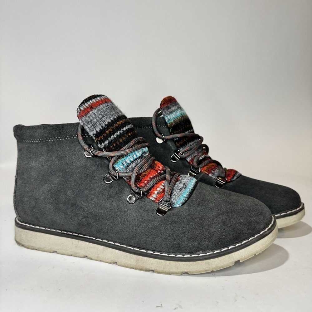 Bobs Skechers Alpine Smores Ankle Boot Charcoal Women's Size 8.5